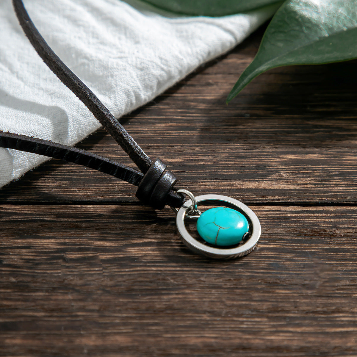 Novel Ring Hollow-Out With Turquoise Necklace - Damned Threads